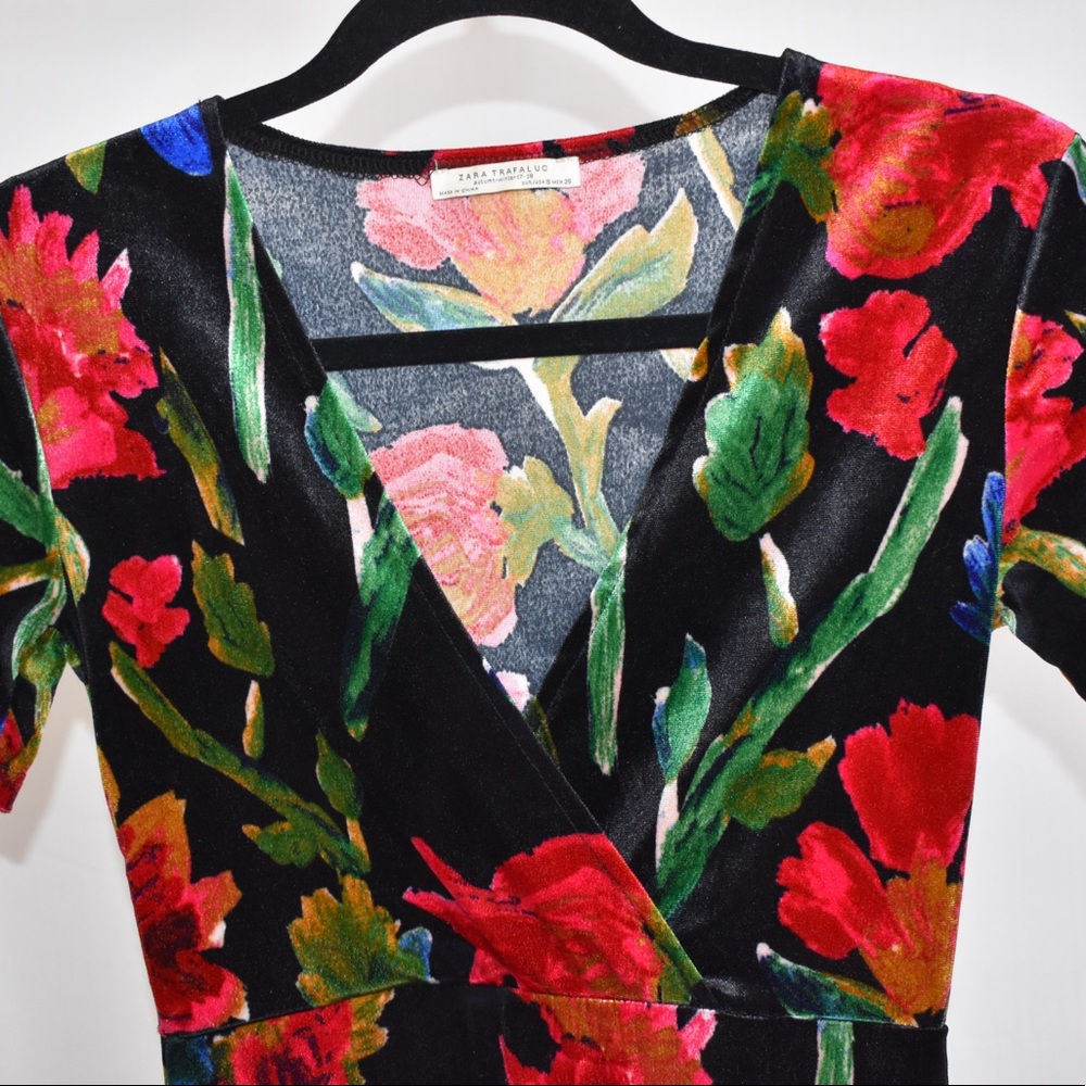 Velvet floral dress